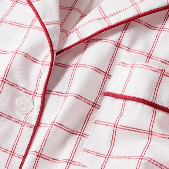 Women's Twill Pajama Set in Garnet Tattersall  LARGE - Picture 6 of 7